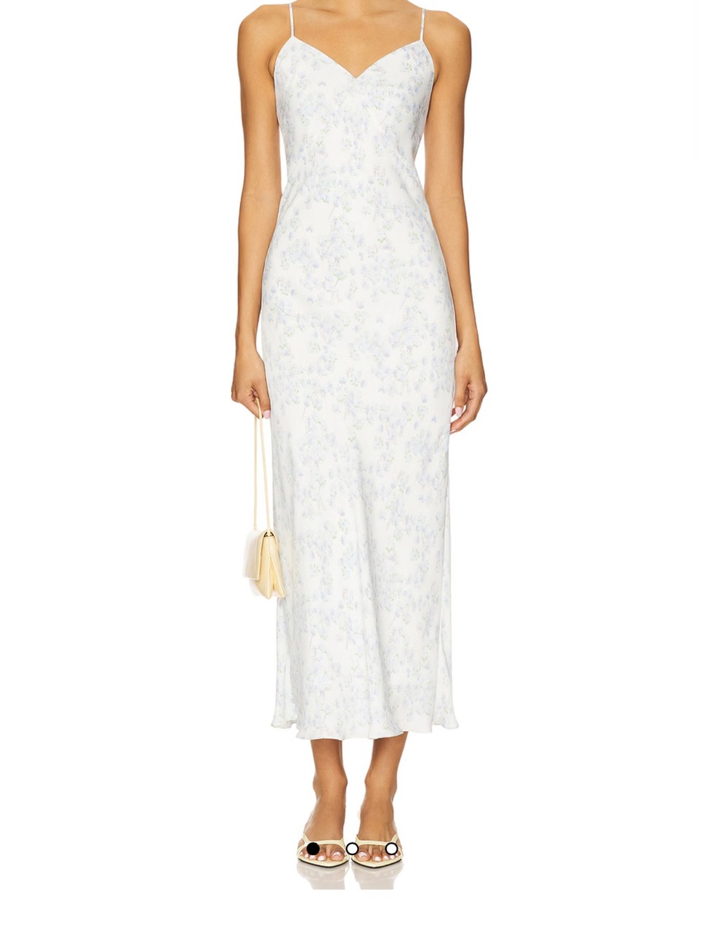 Theory White Multi Floral Seamed Slip Dress